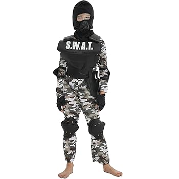 Amazon.co.jp: 【Sanjucos】特警 SWAT 制服 子供用 キッズ 長袖